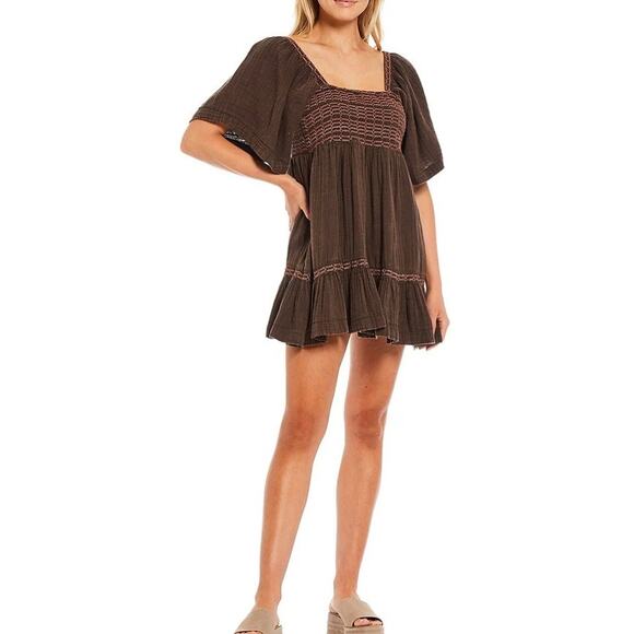 Free People SZ L Easy To Love Bubble Mini Dress - Picture 1 of 12